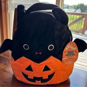 Squishmallow Emily the Pumpkin Bat Monster Plush Halloween Treat Pail